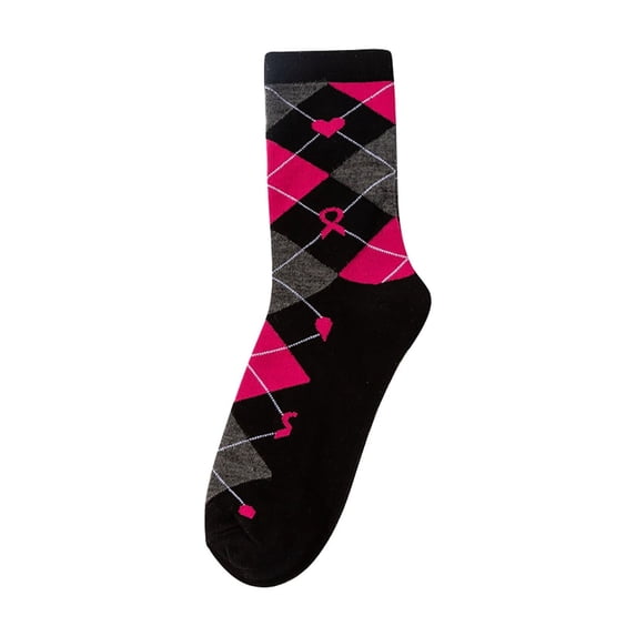wxqfashion Socks for Women Breast Cancer Awareness Ribbon Socks Soft Ankle Crew Socks Breathable Casual Daily Wear