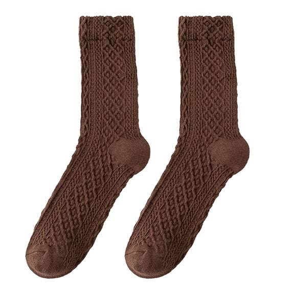 wxqfashion Socks for Women Women Mid Calf Socks Autumn Winter Thickened Warm Soft Stretch Breathable Casual Matching Socks