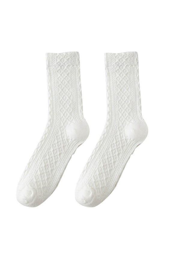 Socks for Women Women Mid Calf Socks Autumn Winter Thickened Warm Soft Stretch Breathable Casual Matching Socks