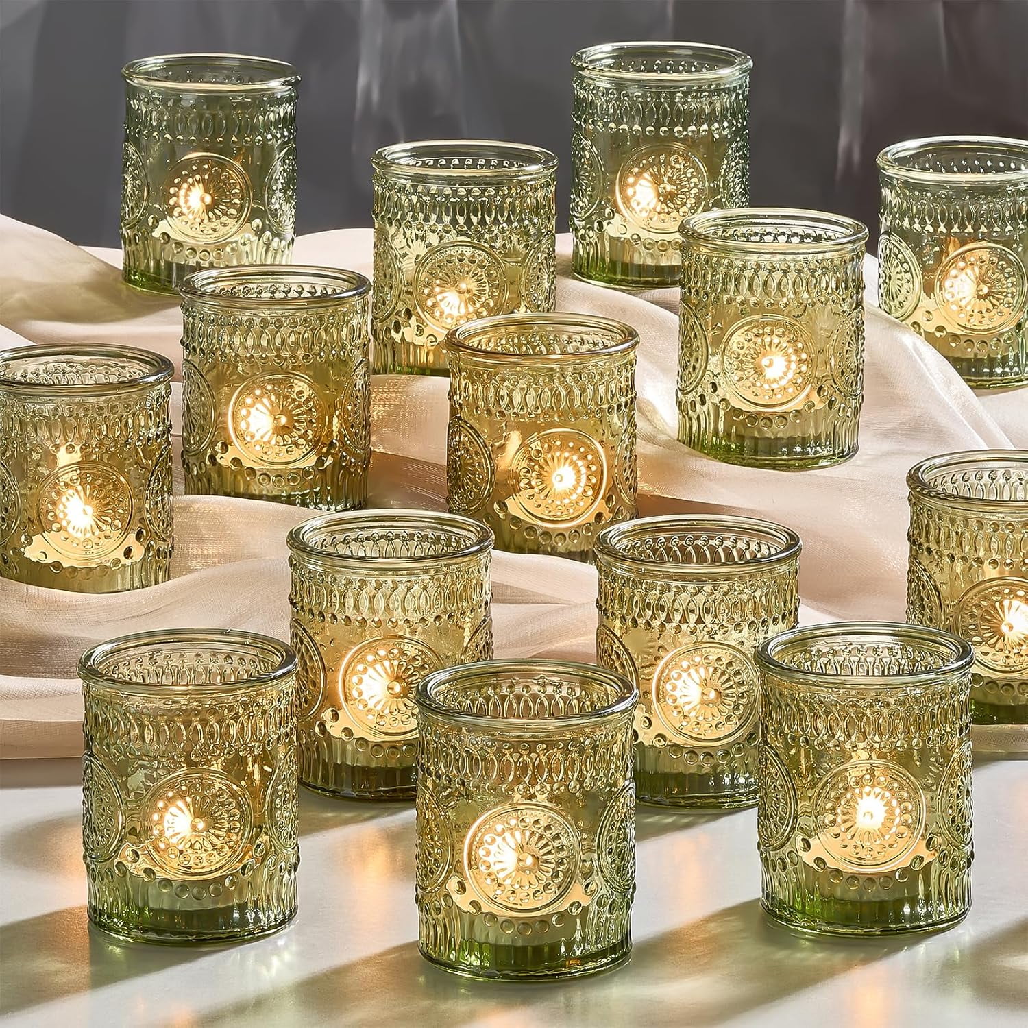 wxysydf 30 Pack Clear Glass Votive Candle Holders Vintage Candle Holder