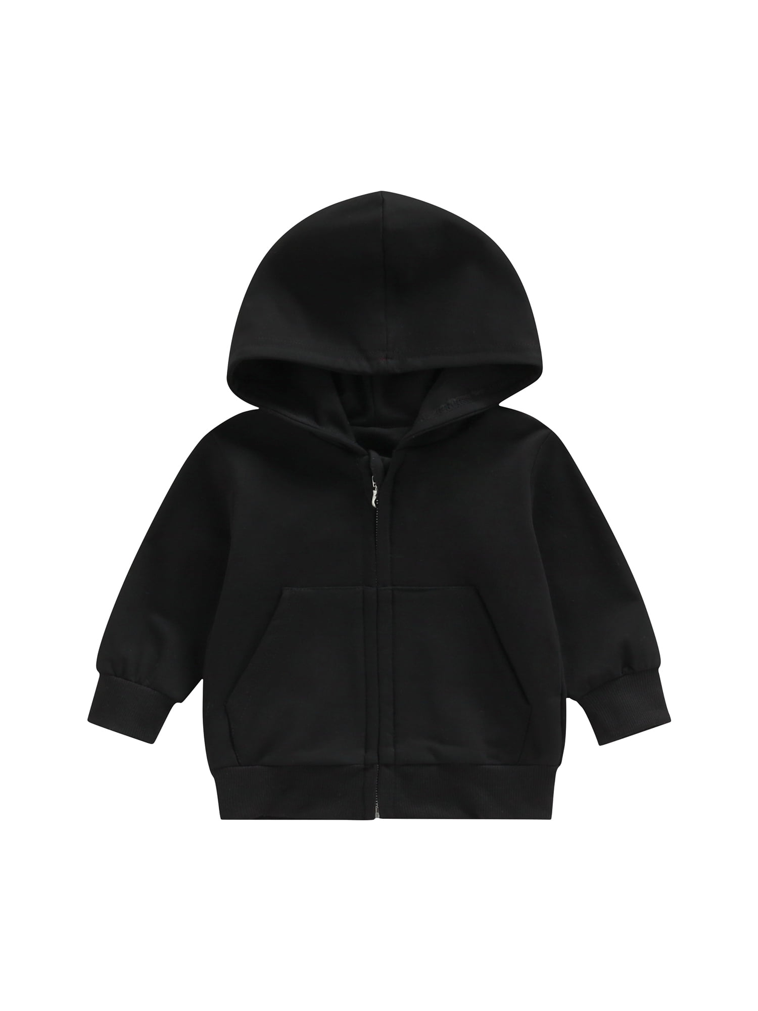 wybzd Baby Boy Girl Zip Up Hoodies Sweatshirt Toddler Casual Solid Long