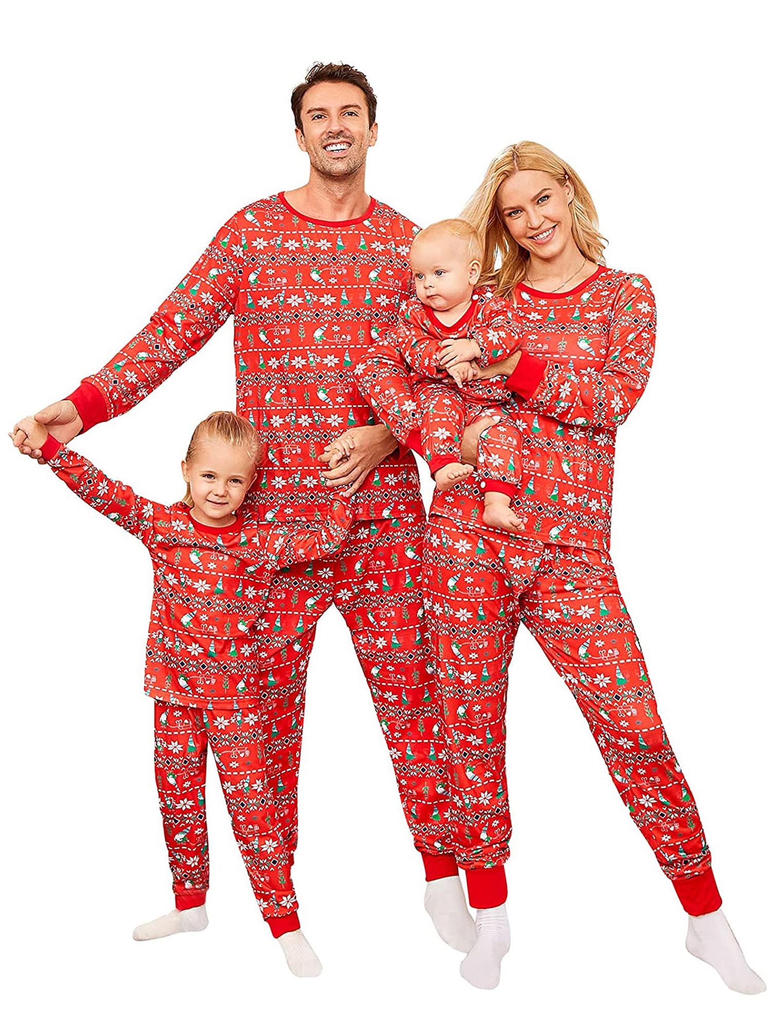 wybzd Family Matching Sets Christmas Pajamas Dad Mom Kids Baby Xmas ...