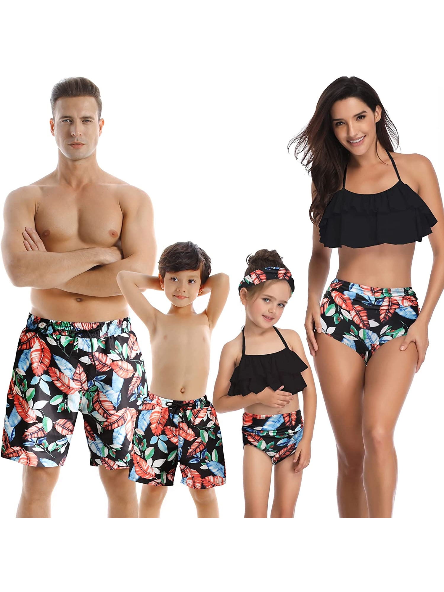 wybzd Family Swimsuits Matching Set Mother Girls Two Pieces Bikini Set ...