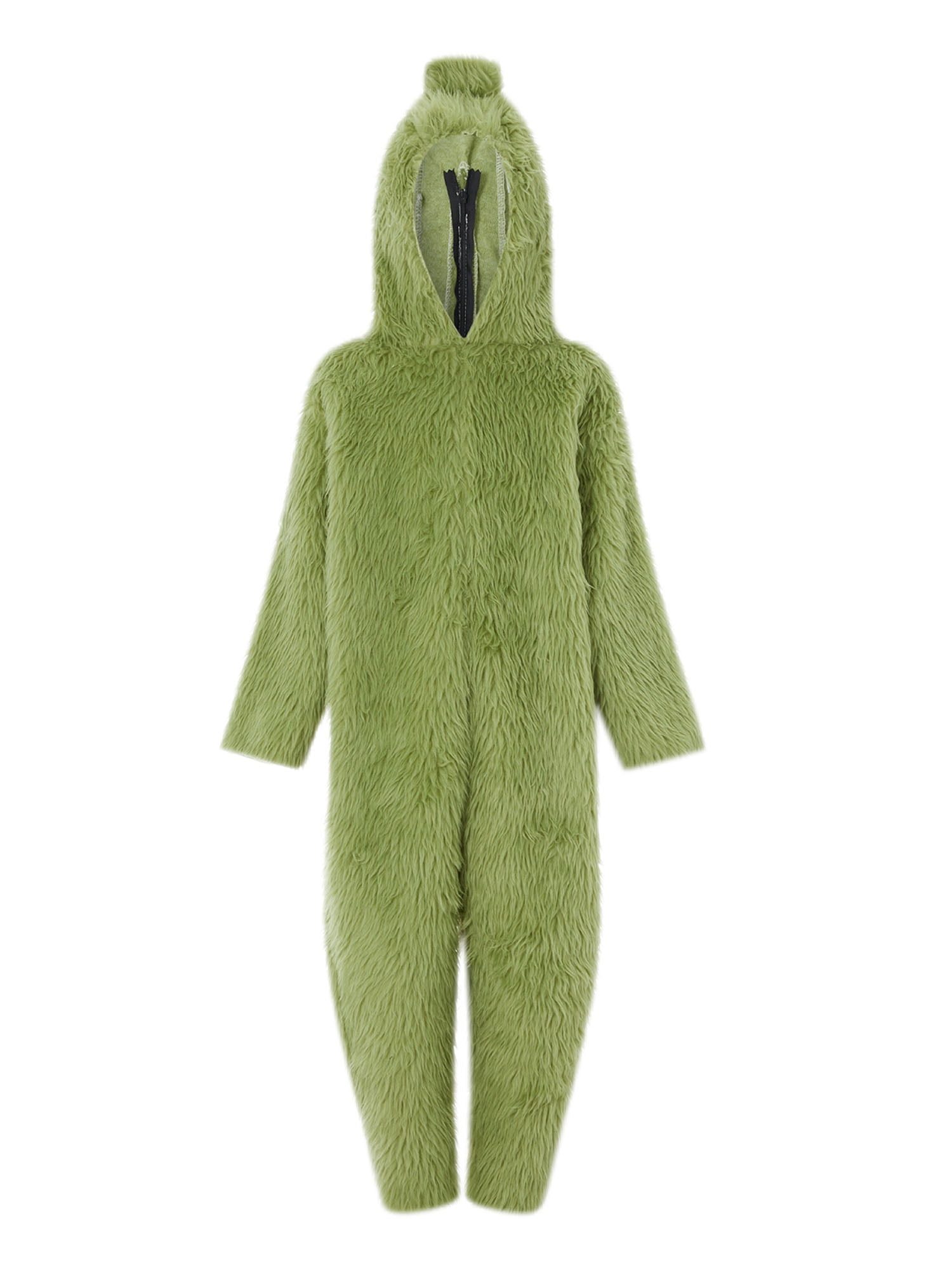 wybzd Green Big Monster Furry Costume for Adult Hooded Jumpsuit