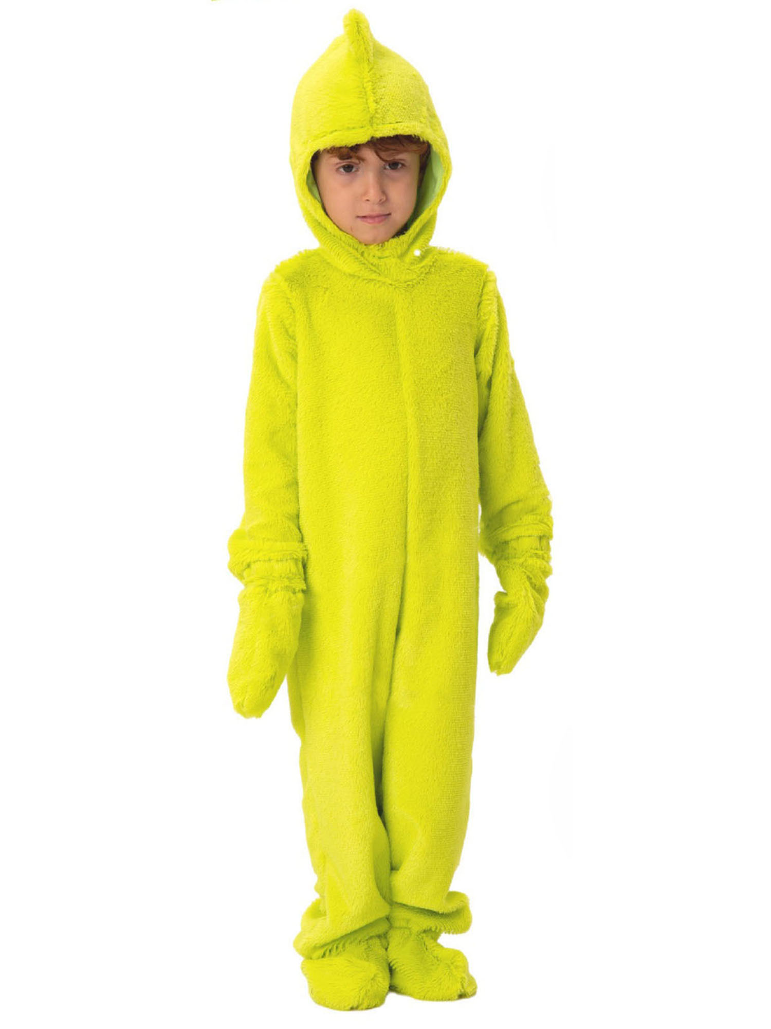 wybzd Green Big Monster Furry Costume for Kids Jumpsuit With Gloves