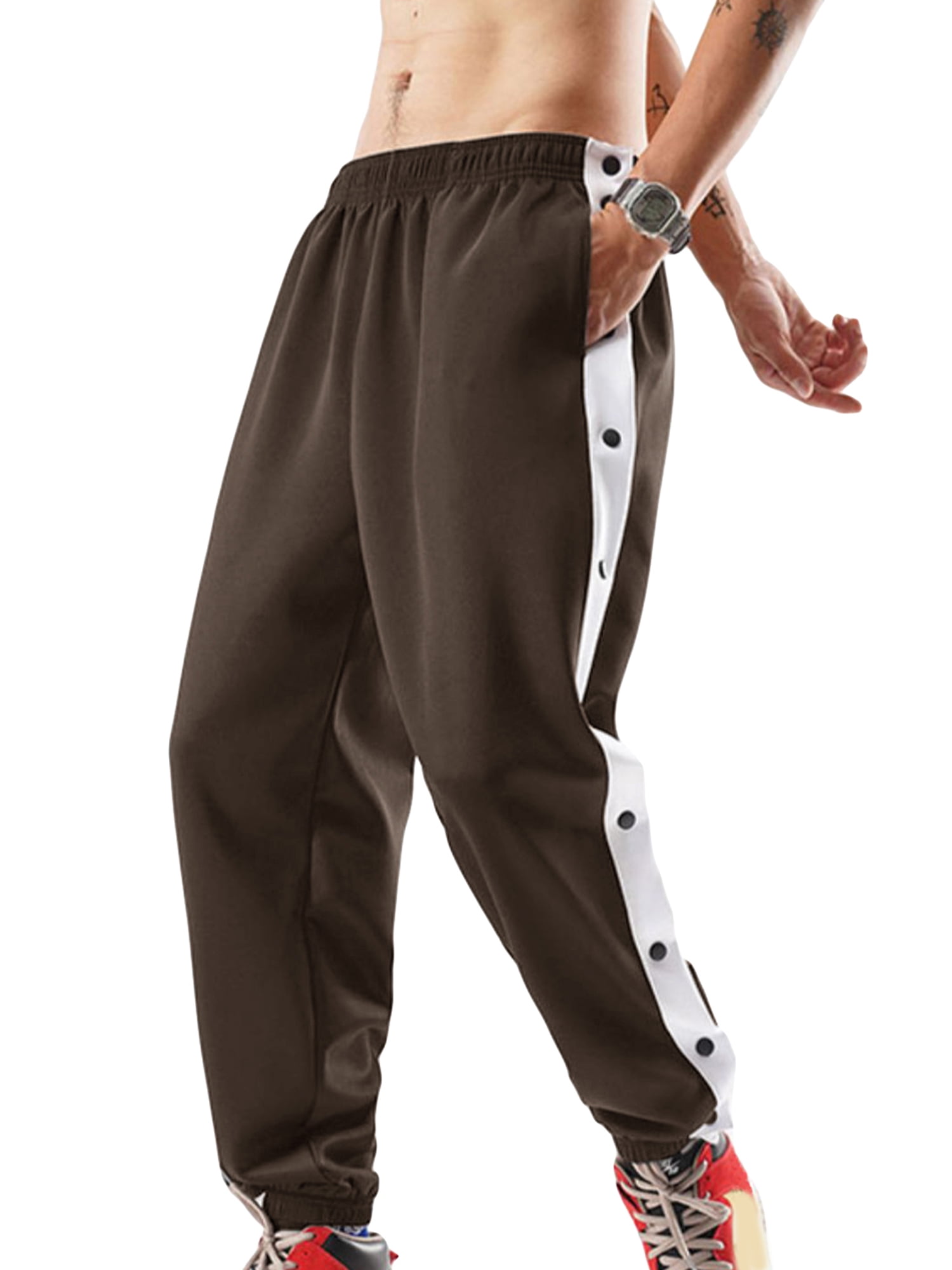 wybzd Men Tear Away Pants Quick Dry Loose Fit Basketball Pants Casual