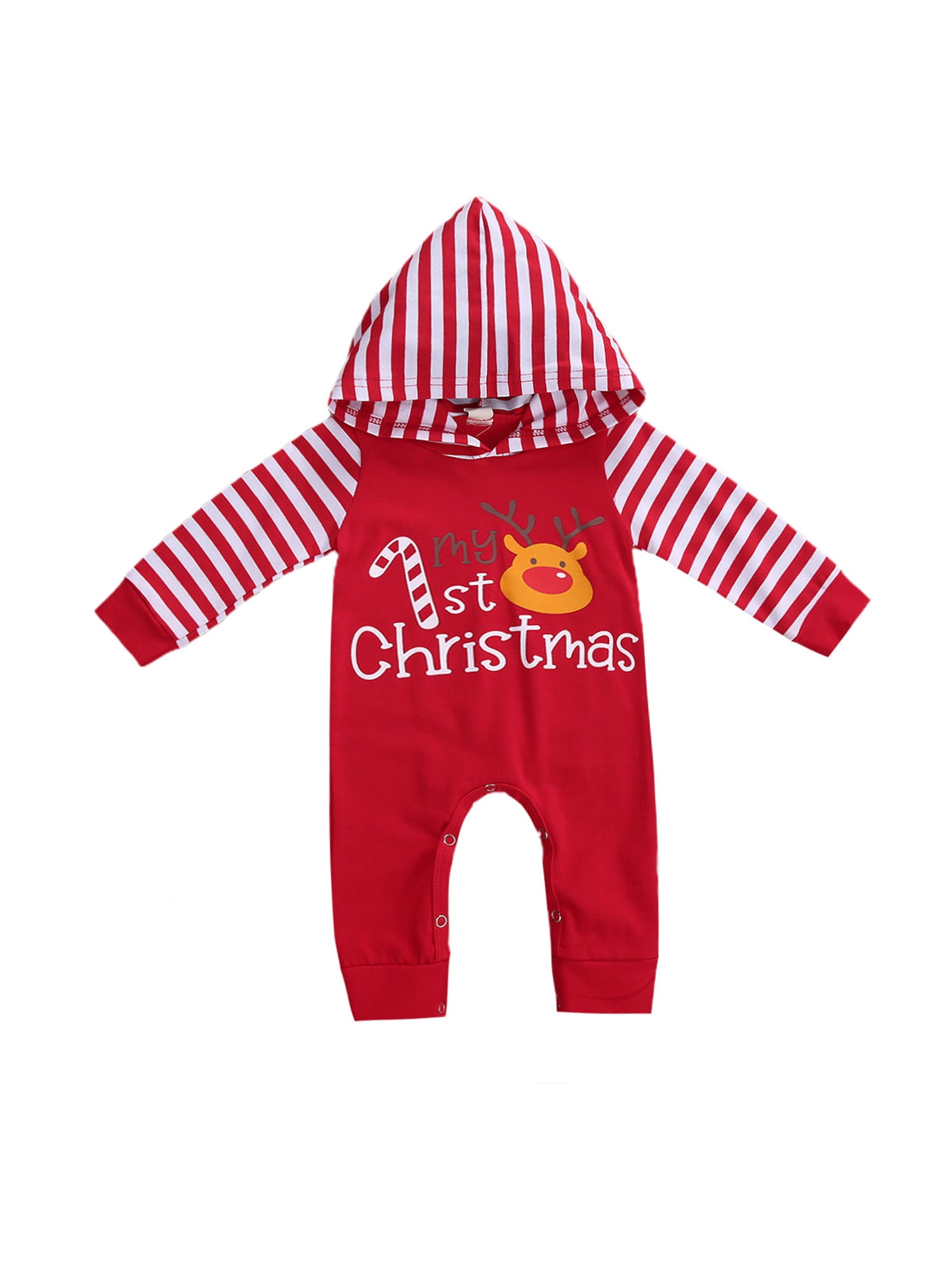 wybzd Newborn Baby Christmas Romper Boys Girls My First Christmas