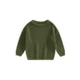 thumbnail image 1 of wybzd Toddler Baby Girl Boy Knitted Sweater Long Sleeve Chunky Pullover Sweatshirt Tops Warm Fall Winter Clothes Green 18-24 Months, 1 of 7