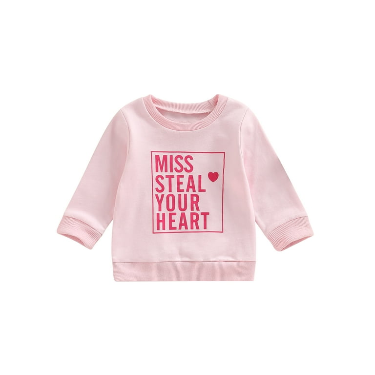 Printed Sweatshirt - Pink/hearts - Kids