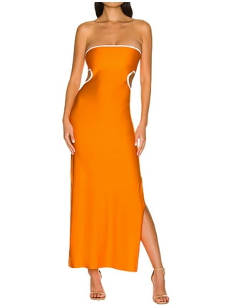 Strapless Orange Dress