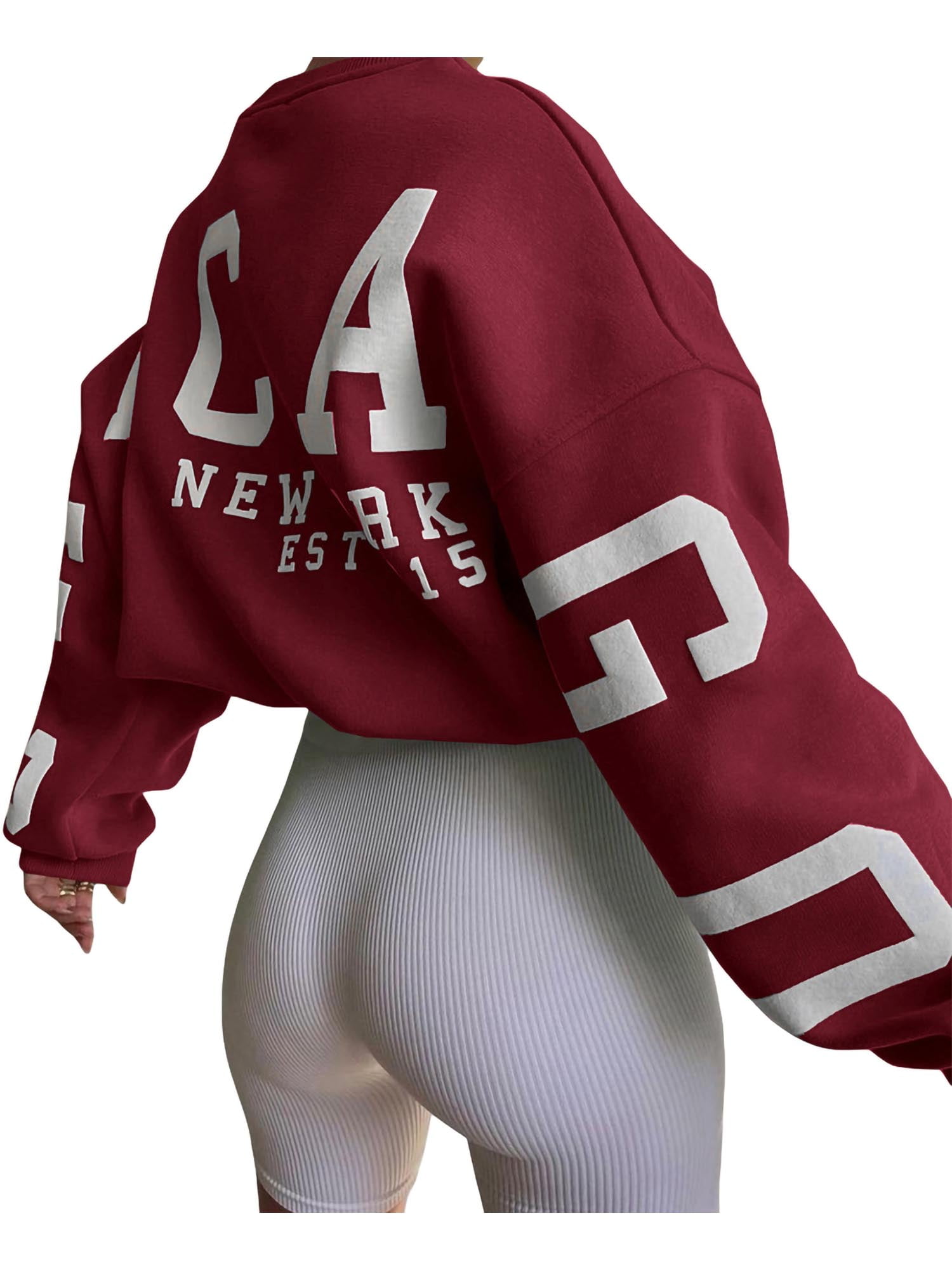 wybzd Women Y2K Oversize Sweatshirt Chicago Letter Graphic