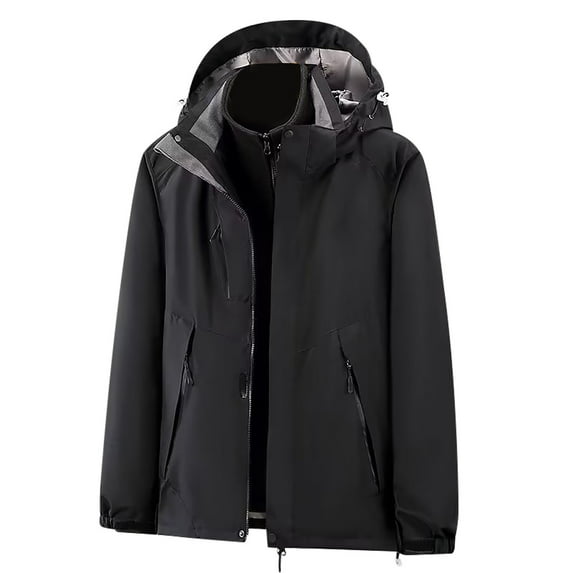 wycnly 2023 Trench Jacket for Women Winter Womens Plus Size Windbreaker Jacket Outdoor Climbing Hiking Lightweight Hooded Coat Casual Pocket Solid Zip up Long Sleeve Outerwear Weekly
