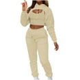 thumbnail image 1 of wycnly Womens 3 Piece Sets Sports Tracksuits Set for Women Drawstring Cropped Hoodies Tank Tops and Jogger Pant Outfits Sets Casual Solid Pocket Sweatsuits Lounge Set Fall Saving, 1 of 5