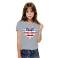 thumbnail image 1 of wycnly Girls T Shirts Tee Top for Kids Kids Boys Loose Fit 4th of July Star Striped Graphics Patriotic Tees Shirts Cute Heart Print Short Sleeve Tops Girls Tops(Size:7 Years), 1 of 6