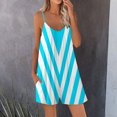 thumbnail image 1 of wycnly Jumpsuits for Women Dressy Beach Fashion Loose Pocket Spaghetti Strap Mini Jumpsuits Overalls Summer V-Neck Sleeveless Striped Print Short Formal Rompers Light Blue xxl, 1 of 5