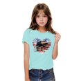 thumbnail image 1 of wycnly Shirts for Girls Tee Top for Kids Kids Boys Loose Fit 4th of July Star Striped Graphics Patriotic Tees Shirts Casual Heart Print Short Sleeve Tops Girls Tops(Size:7 Years), 1 of 6
