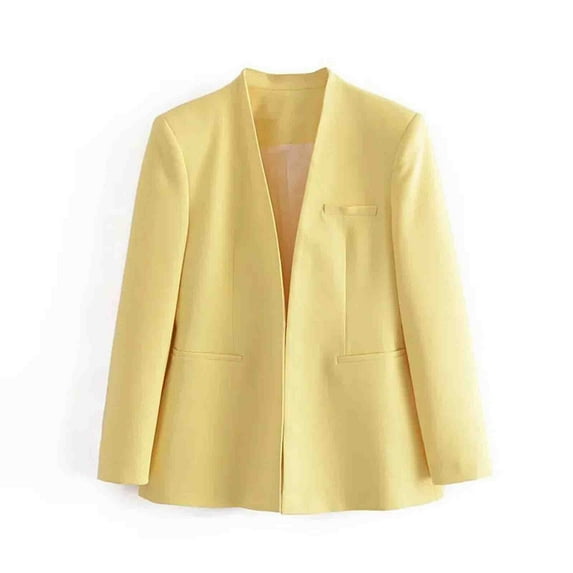 wycnly Winter Womens Blazer Jacket Womens Suit Coat Casual Solid Lightweight Open Front Cardigan Tops Fall Long Sleeve Office Work Business Blazer Outerwear with Pocket Up to 65% off