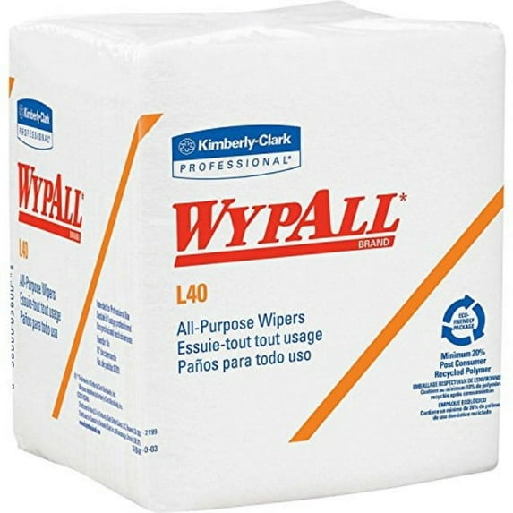wypall 05701 l40 cloth-like 1/4-fold wipers, 12-1/2 x 12, 56/pack, 18 pks/carton