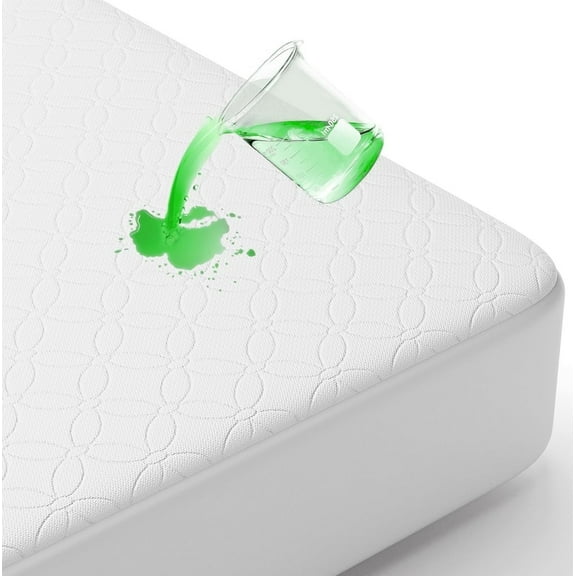 wzhoufie 100% Waterproof Mattress Protector Soft Cooling (8-18") Full - White