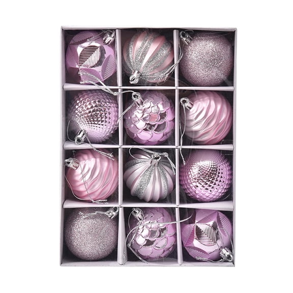 wznxdo 12 Pieces of 6cm Christmas Ball Decorations Christmas Ball Painted Gift Box Set Christmas Tree Hanging Ornaments Holiday Party and Wedding Setting Supplies