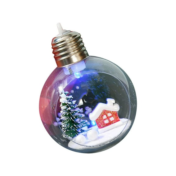 wznxdo Christmas Hanging Ball Decorations Transparent Christmas Balls with Lights Christmas Tree Pendants Creative Christmas Hangings Sale Clearance