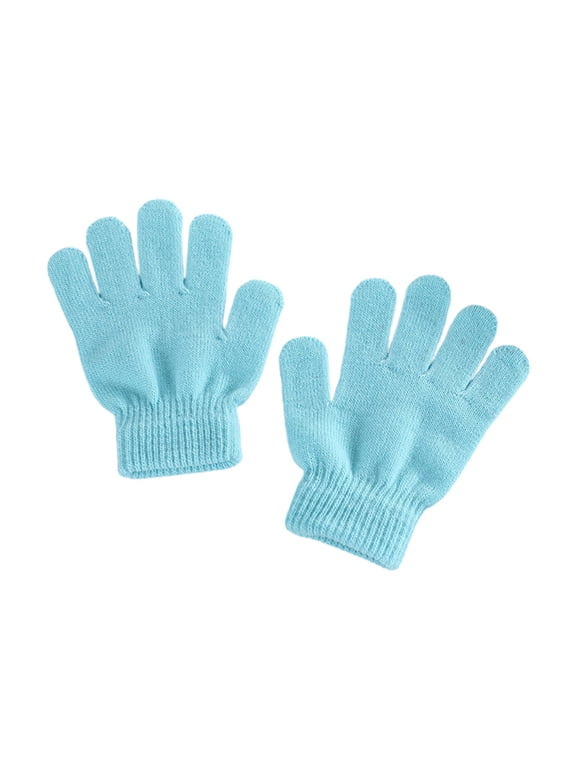 Cozy Winter Kids' Gloves in Solid Colors: Knitted, Split-Finger Design, Perfect for Outdoor Adventures and Daily Wear