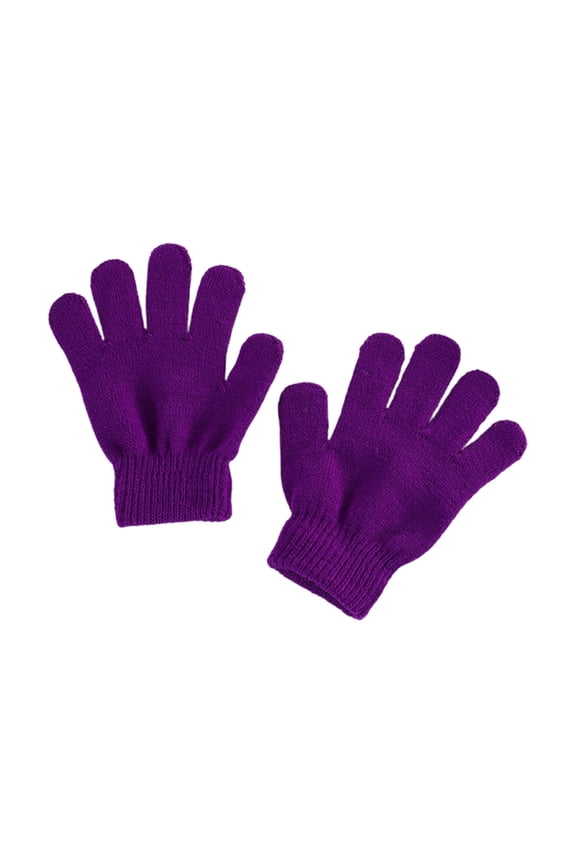 Cozy Winter Kids' Gloves in Solid Colors: Knitted, Split-Finger Design, Perfect for Outdoor Adventures and Daily Wear