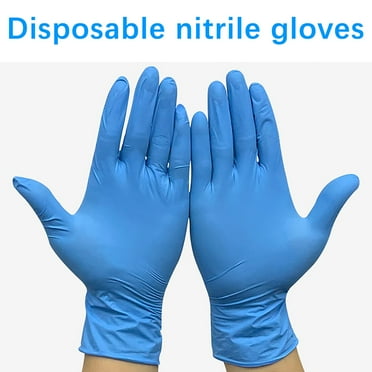 wznxdo Deals 100pc Disposable Nitrile Gloves Sterile Disposable Gloves Food Safe Clean Disposable Gloves Latex-Free Disposable Gloves
