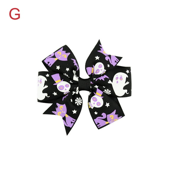 wznxdo Halloween Children's Hairpin Kids Print Cute Bow Hair Accessories