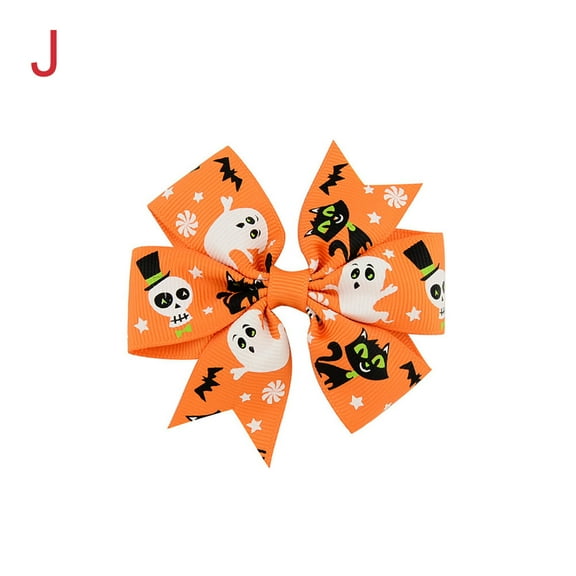 wznxdo Halloween Children's Hairpin Kids Print Cute Bow Hair Accessories