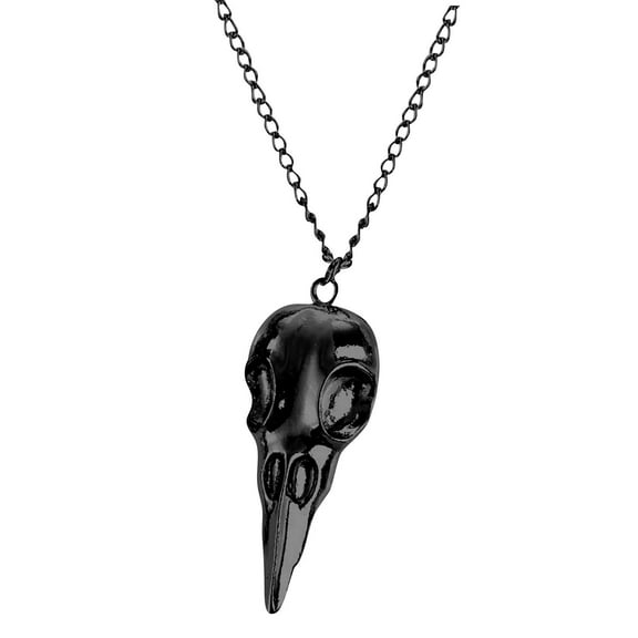 wznxdo Halloween European And Punk Three-dimensional Metal Crow Skull Skull Pendant Necklace