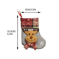 wznxdo Mini Christmas Decorative Stockings Xmas Imitation Linen Socks Christmas Pendant Decoration Christmas Kids Candy Gift Bag Xmas Tree Hanging Ornaments