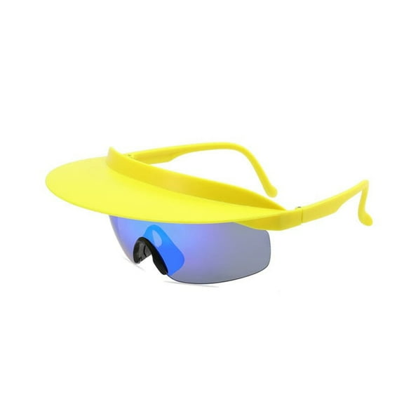 wznxdo Personalized Outdoor Sports Sunglasses: Frameless One-Piece Sunshade for Men & Women - Durable Bicycle Riding Glasses with Fashionable Hat Brims