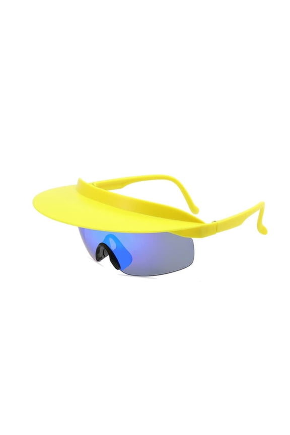 Personalized Outdoor Sports Sunglasses: Frameless One-Piece Sunshade for Men & Women - Durable Bicycle Riding Glasses with Fashionable Hat Brims