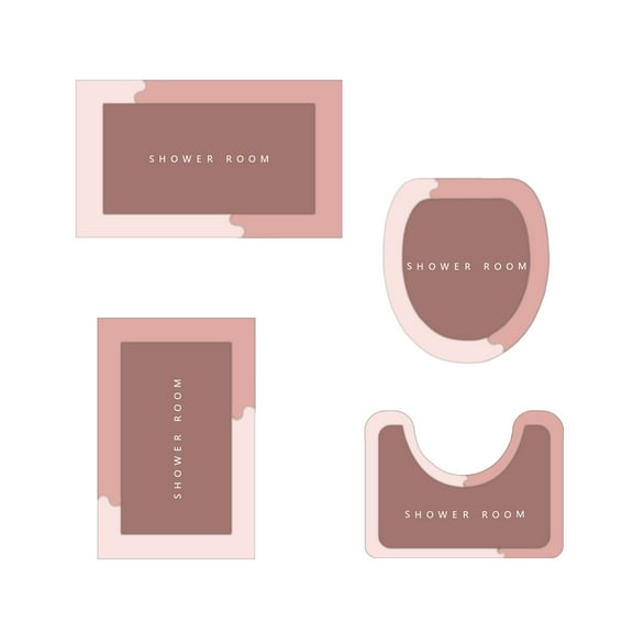 wznxdo Sales or Clearance 4 Piece Bathroom Toilet Mat Set Super Absorbent Quick Dry Machine Washable Non Slip Backing for Safe and Easy Cleaning Perfects for Any Home Hotel Shower Room