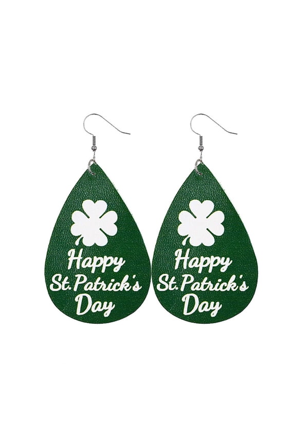 St. Patrick's Day Earrings Irish Geometric Green Beard Green Hat Carnival Earrings