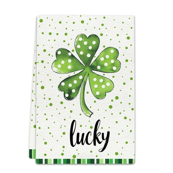 wznxdo Towels Hand Towel Rags for Kitchen Bathroom Lucky Four-Leaf Clover Shamrocks Printed Towels