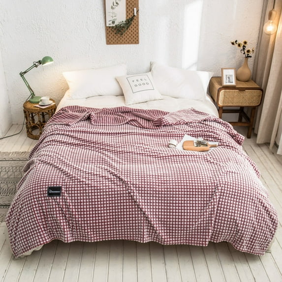 wznxdo Ultra-Soft Milk Fleece Blankets Flannel Velvet Waffle Throws Cozy Fluffy Throw Blanket for Couch Bed Sofa Thicken Warm Throw