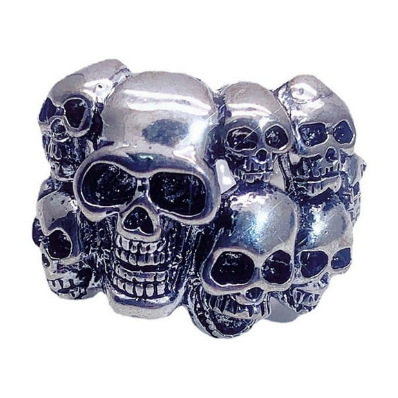 wznxdo Vintage Rings Halloween Skull Shaped Crystal Women Men Fashion Carving Bridal Jewelry Gift