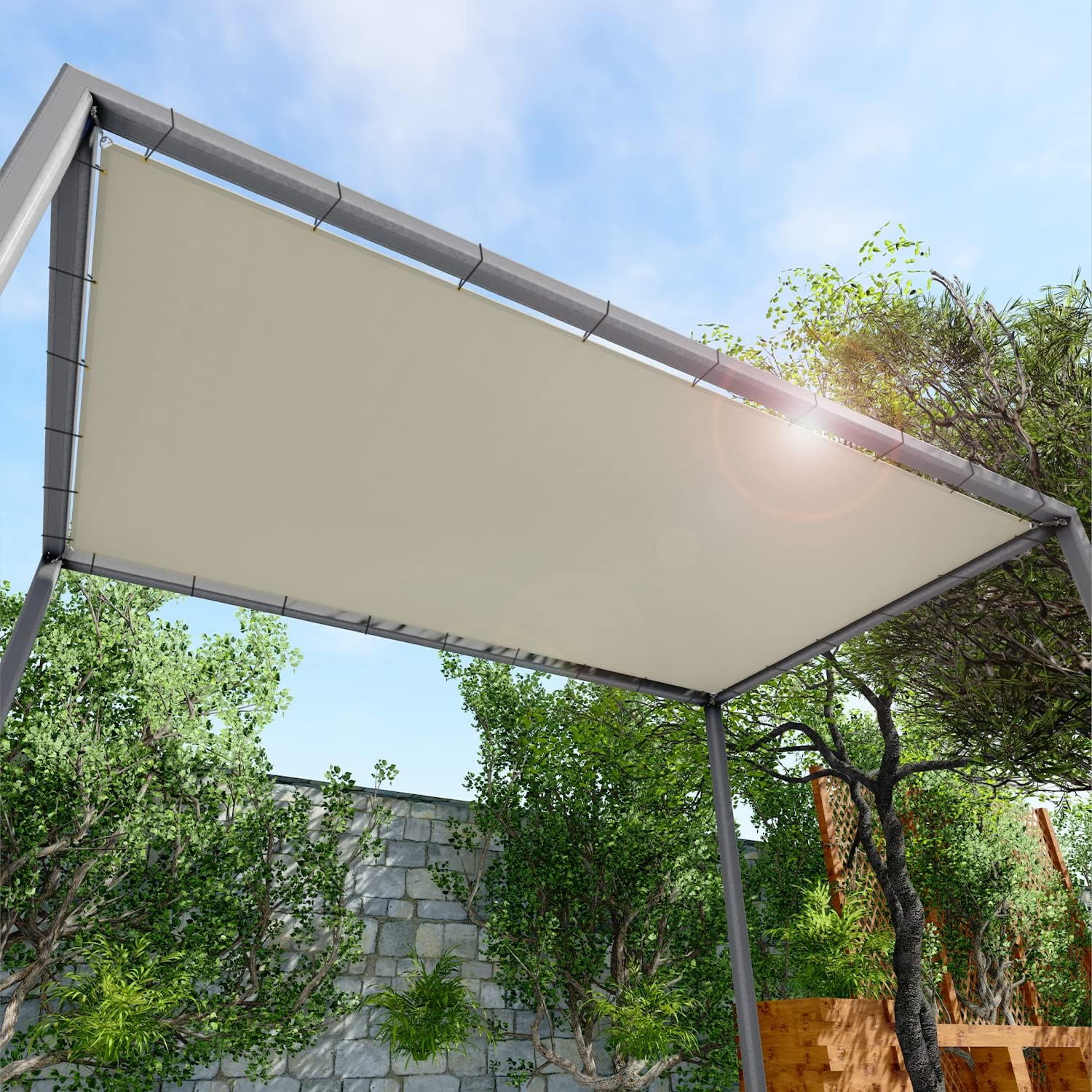 x 10' Waterproof Sun Shade Sail Straight Edge Outdoor Canopy Cover UV