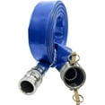 x 100' Flat Industrial Blue PVC Backwash Hose with Aluminum Camlock