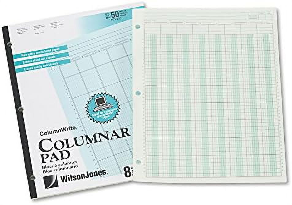x 11 inches accounting pad with eight sixunit columns, 50sheet pad