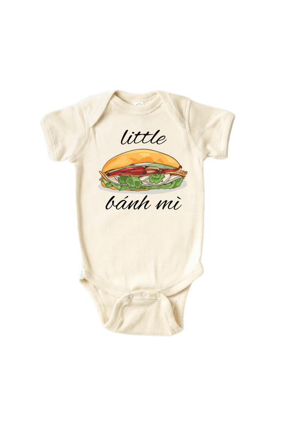 Little Banh Mi Baby Shirt Premium Custom Baby Clothes Vietnamese Food Unisex Baby Announcement Gift for Mom Newborn Outfit 12m Natural