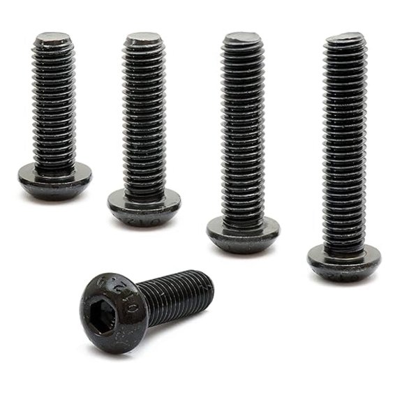 - x 12mm Button Head Socket Screws, ISO 7380, Alloy Steel, Black Oxide, 250 Pack