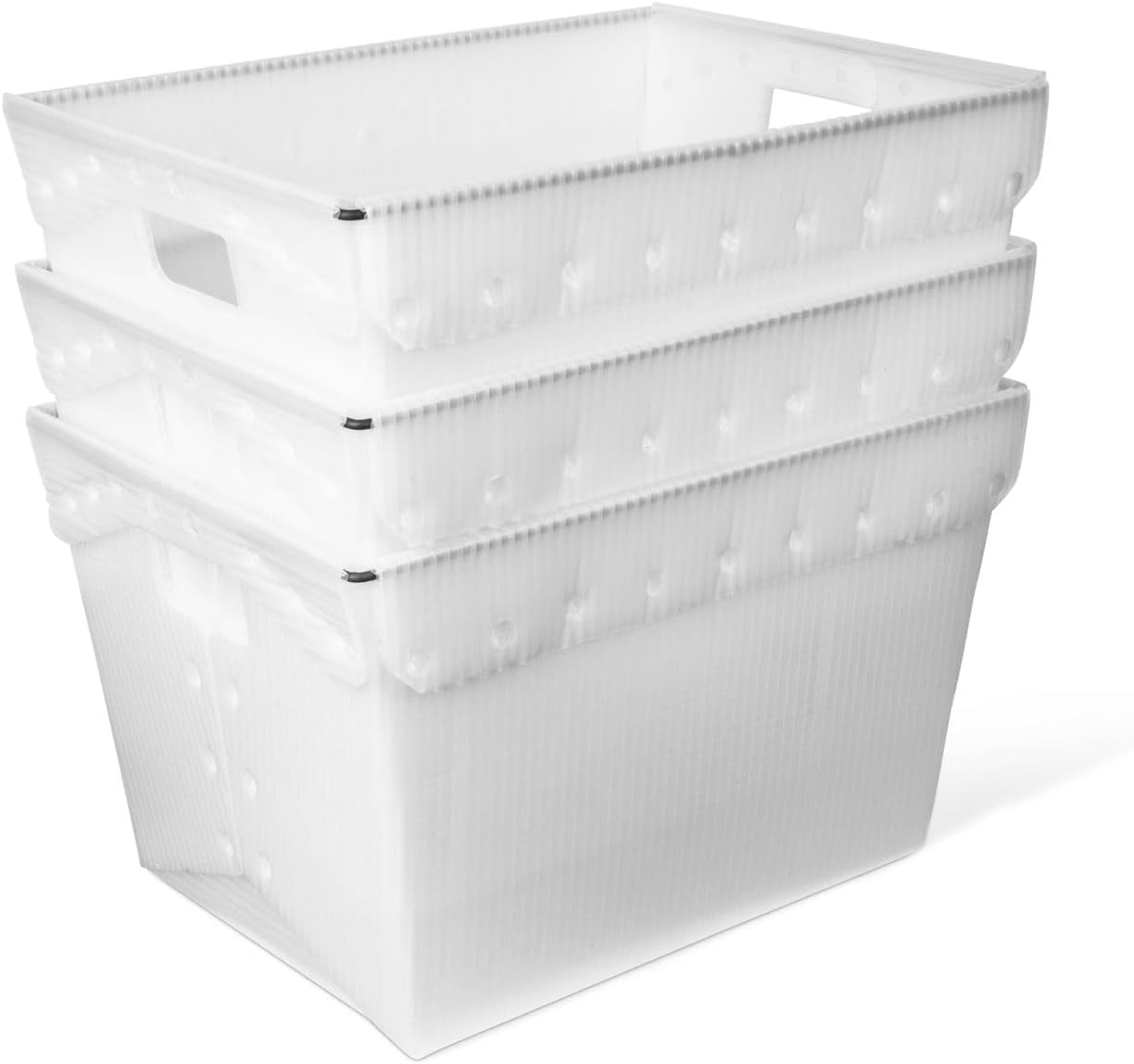 x 13.25 x 11.75 (3 Pack) Corrugated Space Age Handled Storage Container ...