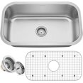 x 18" x 9" Deep Single Bowl Undermount 16Gauge Stainless Steel Kitchen