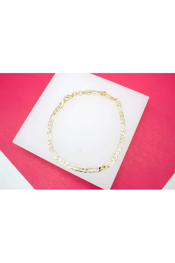 x - 18K Gold Filled Figaro 4mm Anklet (E53)