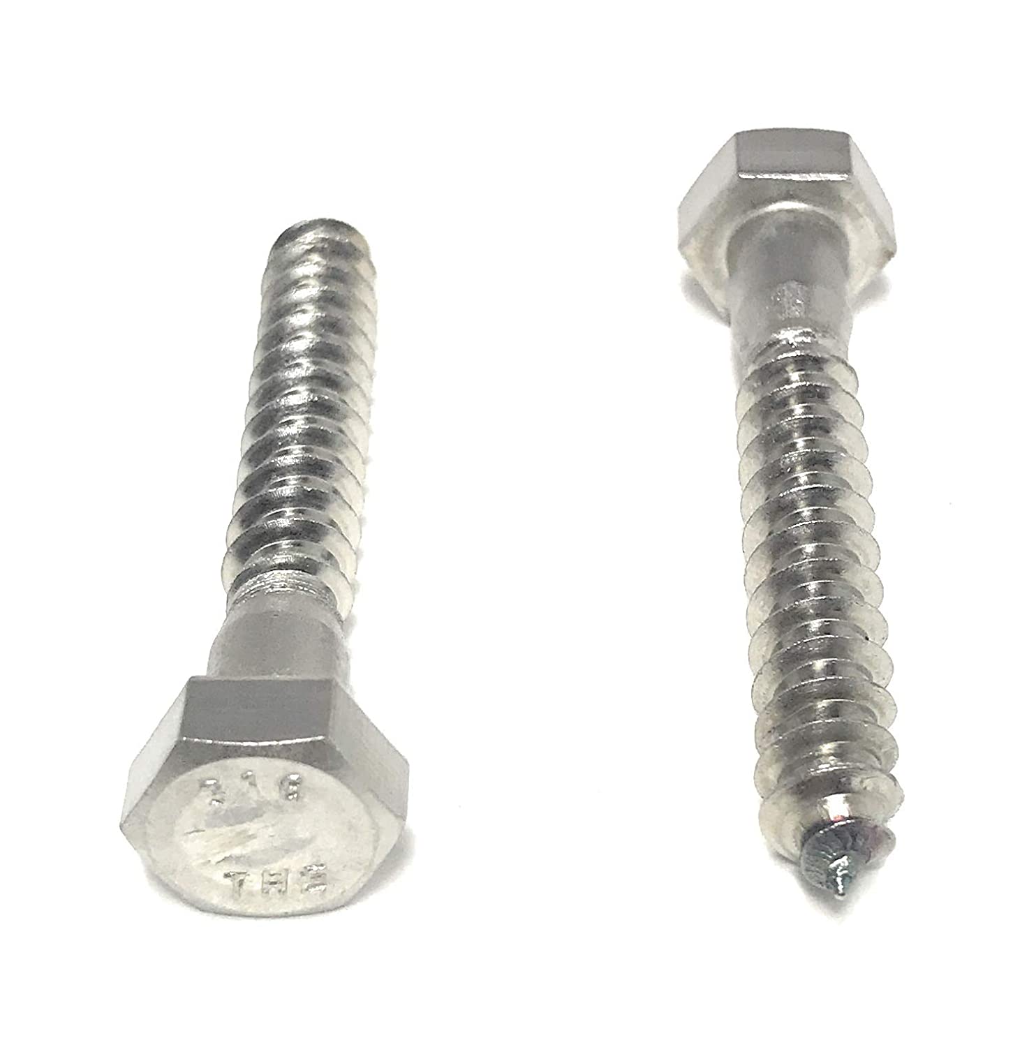 x 2 316 Stainless Steel Hex Head Lag Bolts Lag Screws Marine Grade (10