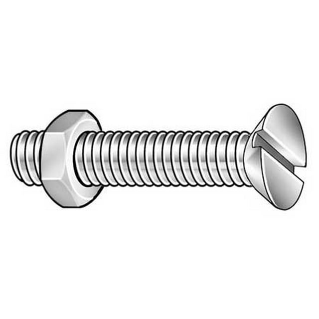 x 2" Flat Head Slotted Stove Bolt, 100 pk.
