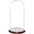 thumbnail image 2 of Large Clear Glass Dome Cloche Display With Black Wooden Base - EMH Modern Showcase 2 of 5